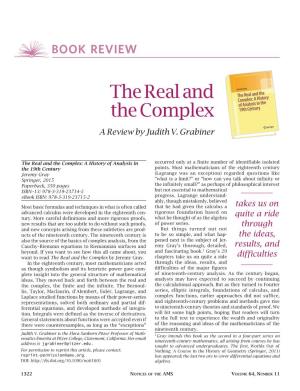 The Real and the Complex a Review by Judith V