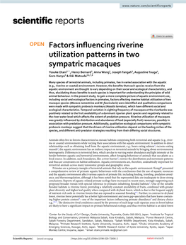 Factors Influencing Riverine Utilization Patterns in Two Sympatric Macaques