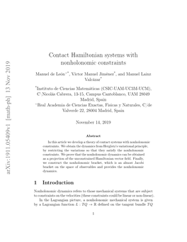 Contact Hamiltonian Systems with Nonholonomic Constraints
