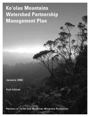 Ko'olau Mountains Watershed Partnership Management Plan