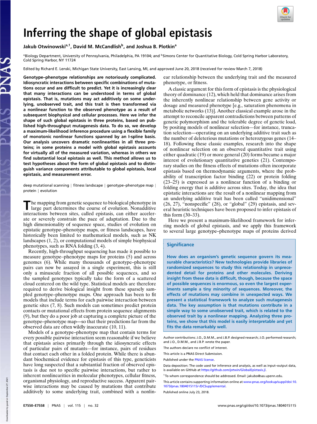 Inferring the Shape of Global Epistasis