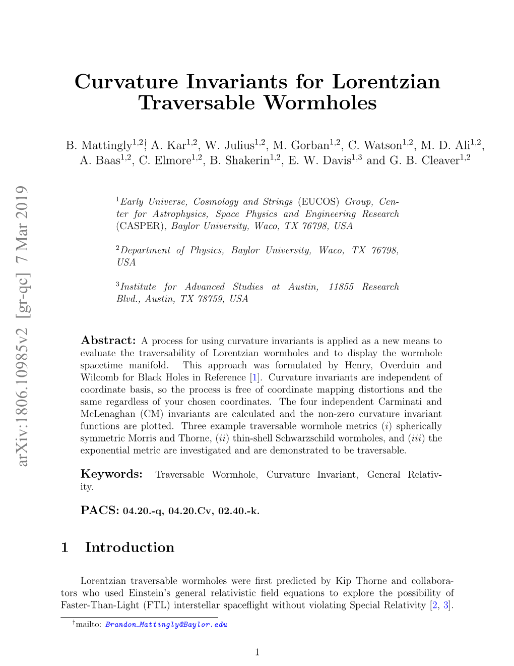 Curvature Invariants for Lorentzian Traversable Wormholes
