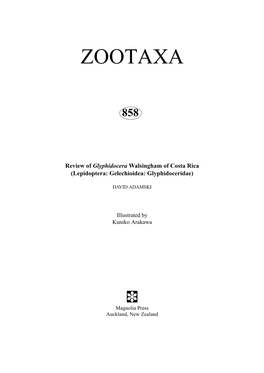 Zootaxa, Lepidoptera, Gelechioidea, Glyphidoceridae)