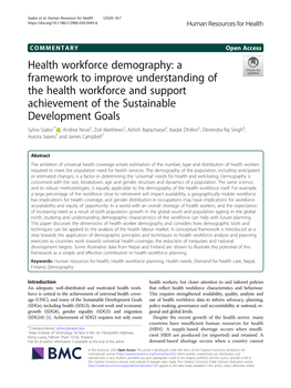 Health Workforce Demography