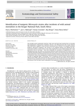 Identification of Toxigenic Microcystis Strains After Incidents of Wild Animal