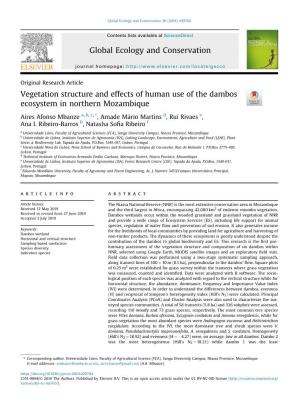 Vegetation Structure and Effects of Human Use of the Dambos Ecosystem in Northern Mozambique