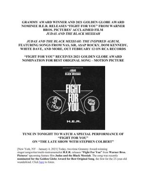 “Fight for You” from Warner Bros. Pictures' Acclai