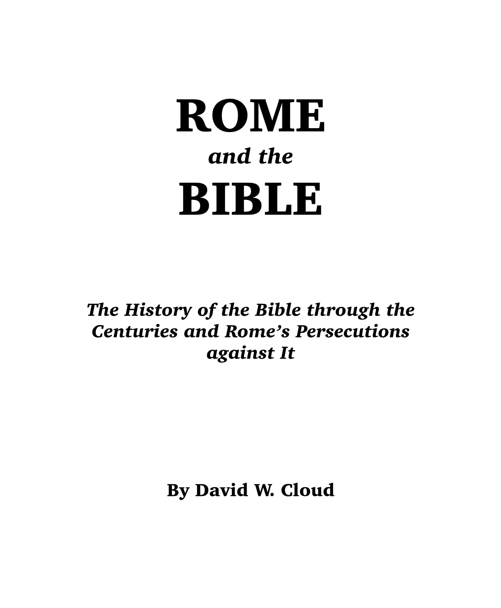 ROME and the BIBLE