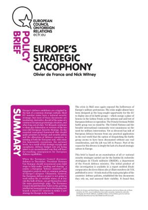 Europe's Strategic Cacophony