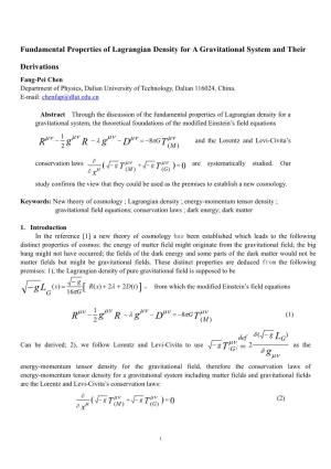 Lagrangian Densities, Gravitational Field Equations and Conservation