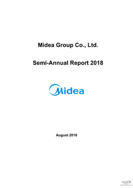 Midea Group Co., Ltd. Semi-Annual Report 2018