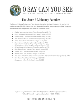 The Joice & Mahoney Families
