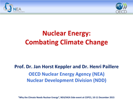 Jan Horst Keppler, NEA, "The Contribution of Nuclear Energy To