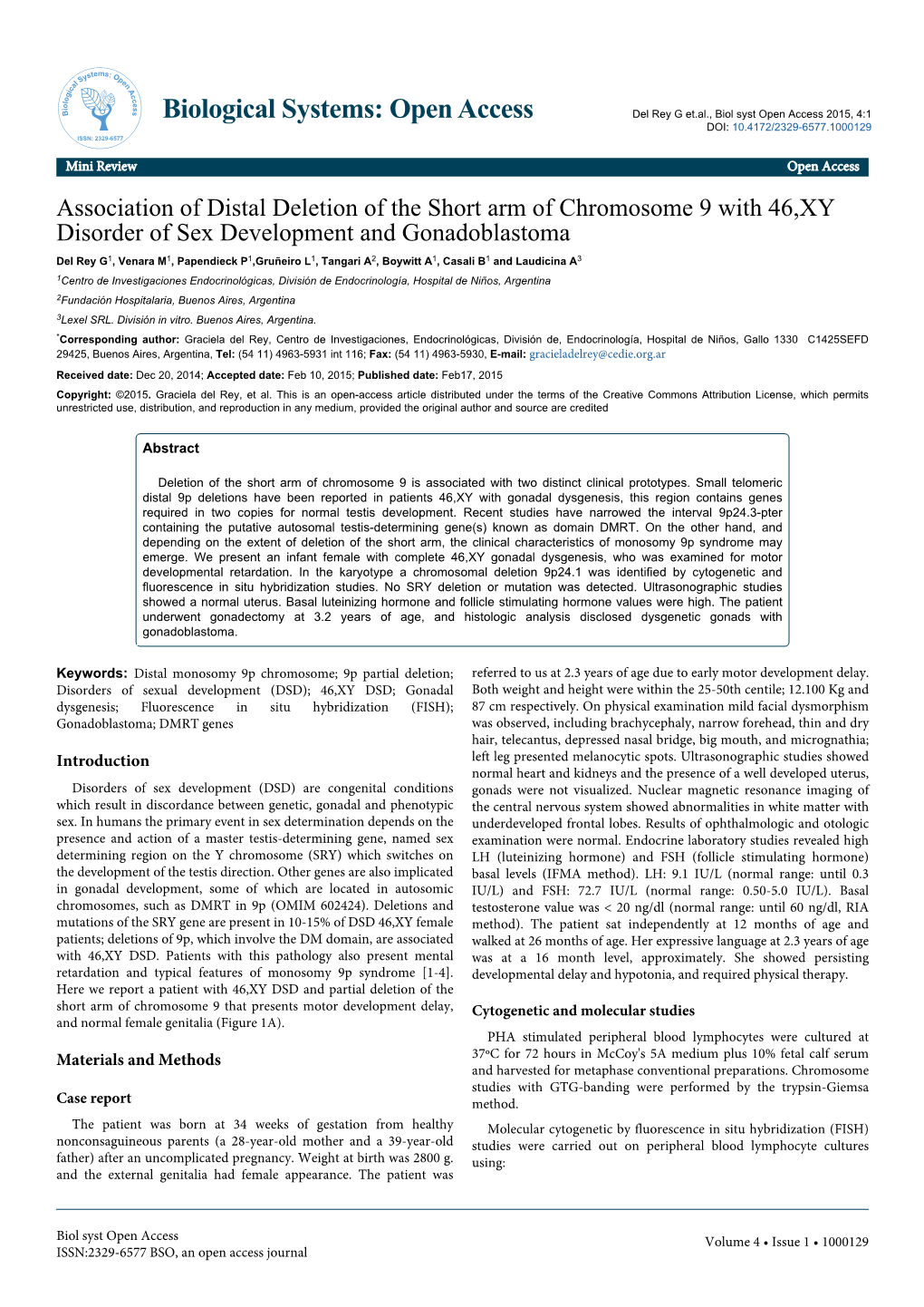 Association of Distal Deletion of the Short Arm of Chromosome 9 with 46