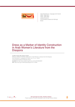 Dress As a Marker of Identity Construction in Arab Women's Literature from the Diaspora