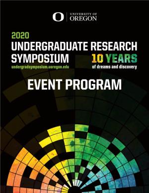 Event Program 2020 Undergraduate Research Symposium