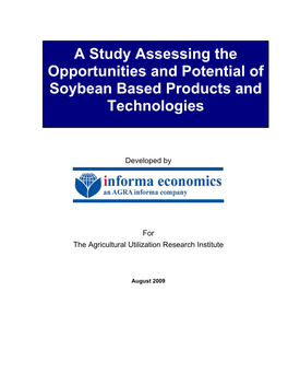 A Study Assessing the Opportunities and Potential of Soybean Based Products and Technologies