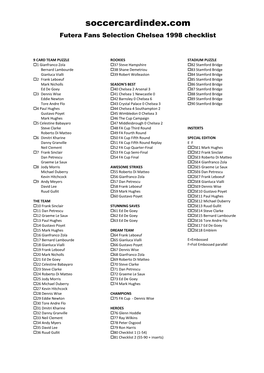 Futera Fans Selection Chelsea 1998 Checklist