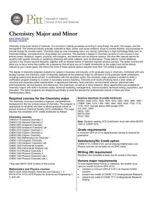 Chemistry Major and Minor Revised: 05/2019