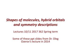 Shapes of Molecules, Hybrid Orbitals and Symmetry Descriptions