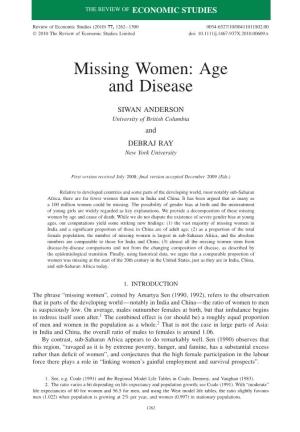Missing Women: Age and Disease