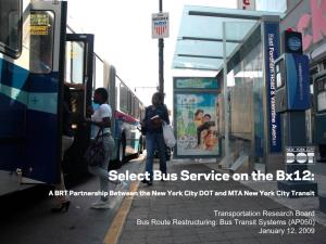 Select Bus Service on the Bx12
