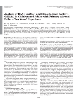 In Children and Adults with Primary Adrenal Failure: Ten Years’ Experience