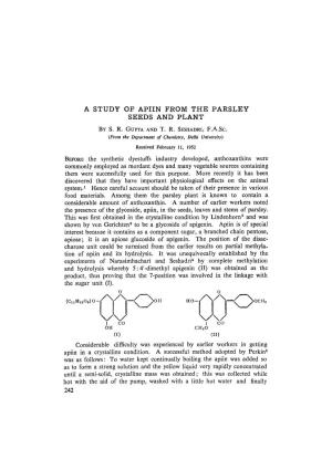 A Study of Apiin from the Parsley Seeds and Plant by S