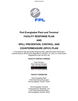 Port Everglades Plant and Terminal FACILITY RESPONSE PLAN AND