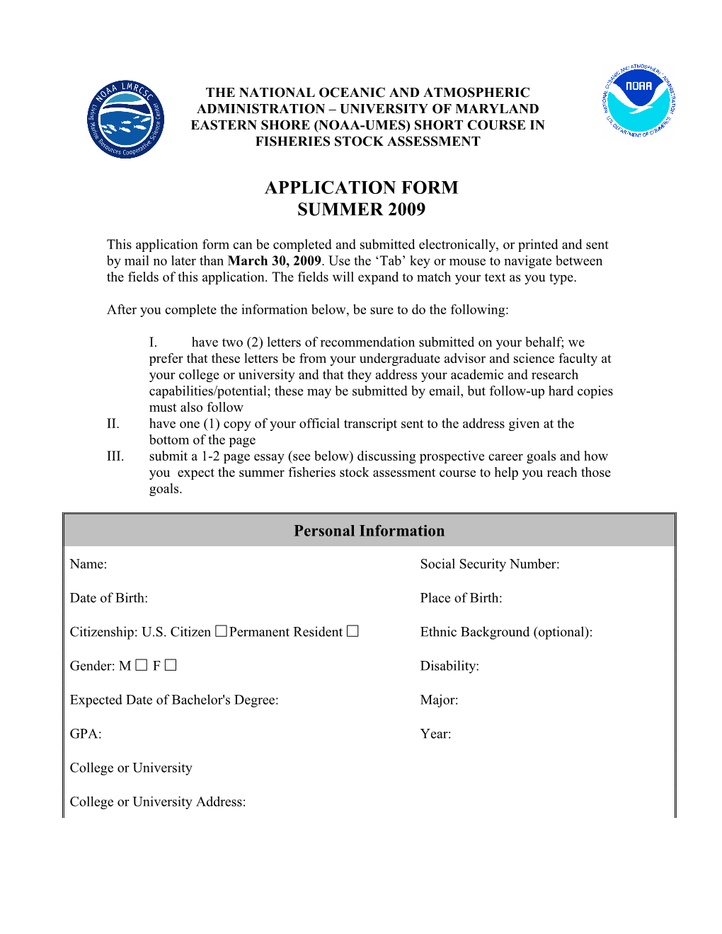 The National Oceanic And Atmospheric Administration – Jackson State University (Noaa-Jsu) Short Course In Fisheries Stock Assessment