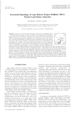 Terrestrial Palynology of Cape Roberts Project Drillhole CRP-3, Victoria Land Basin, Antarctica