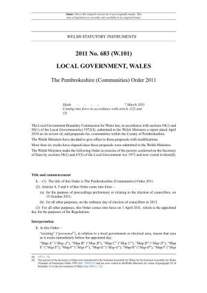 The Pembrokeshire (Communities) Order 2011