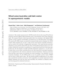 Mixed Axion/Neutralino Cold Dark Matter in Supersymmetric Models