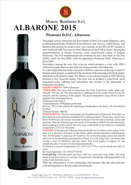 ALBARONE 2015 Piemonte D.O.C