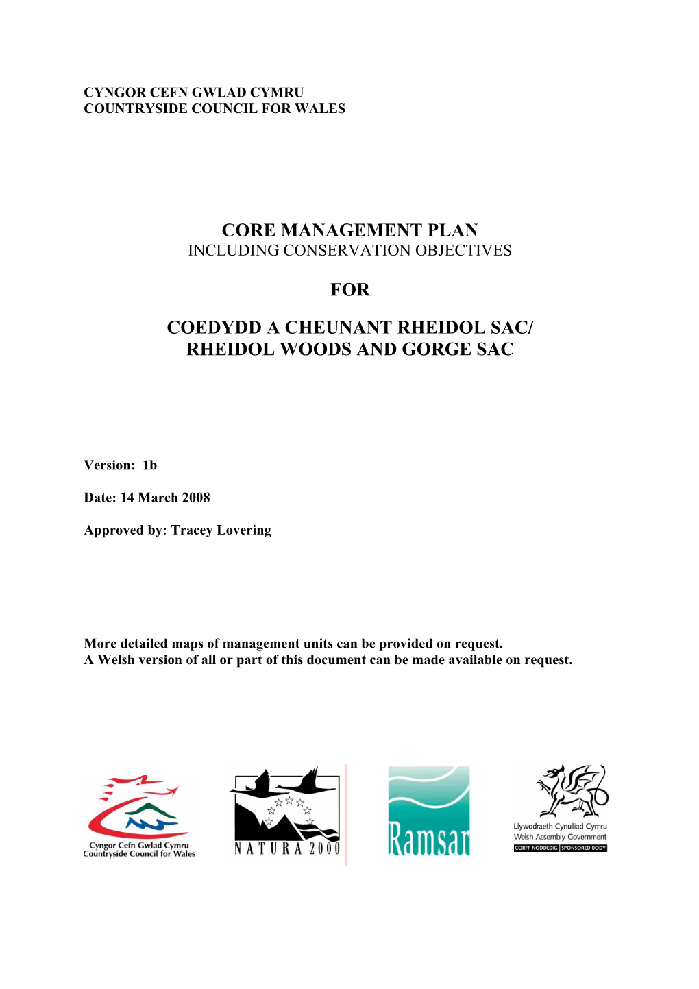 Core Management Plan For