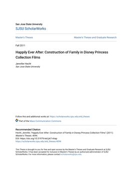 Construction of Family in Disney Princess Collection Films