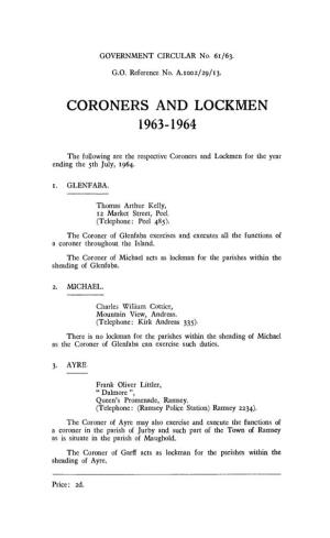 Coroners and Lockmen 1963-1964