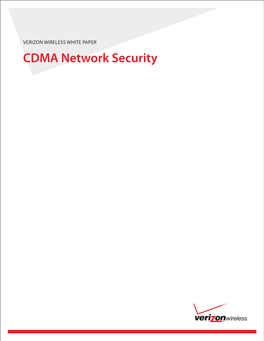 CDMA Network Security Verizon Wireless White Paper CDMA Network Security