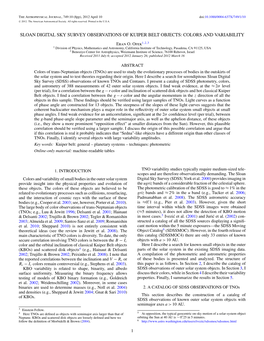 Sloan Digital Sky Survey Observations of Kuiper Belt Objects: Colors and Variability