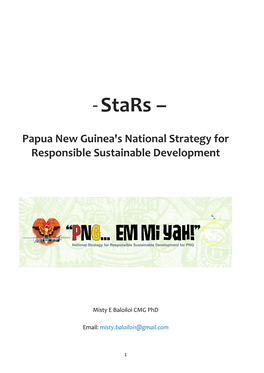 Stars – Papua New Guinea's National Strategy for Responsible Sustainable Development