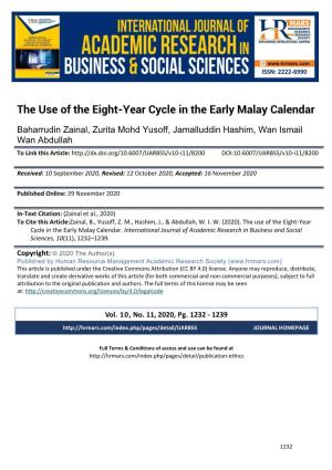 The Use of the Eight-Year Cycle in the Early Malay Calendar
