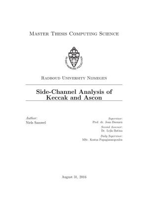 Side-Channel Analysis of Keccak and Ascon