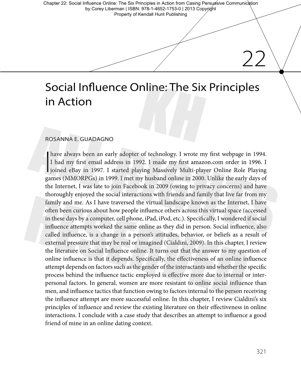 Chapter 22: Social Influence Online: the Six Principles in Action