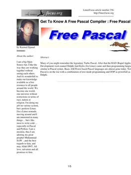 Get to Know a Free Pascal Compiler : Free Pascal