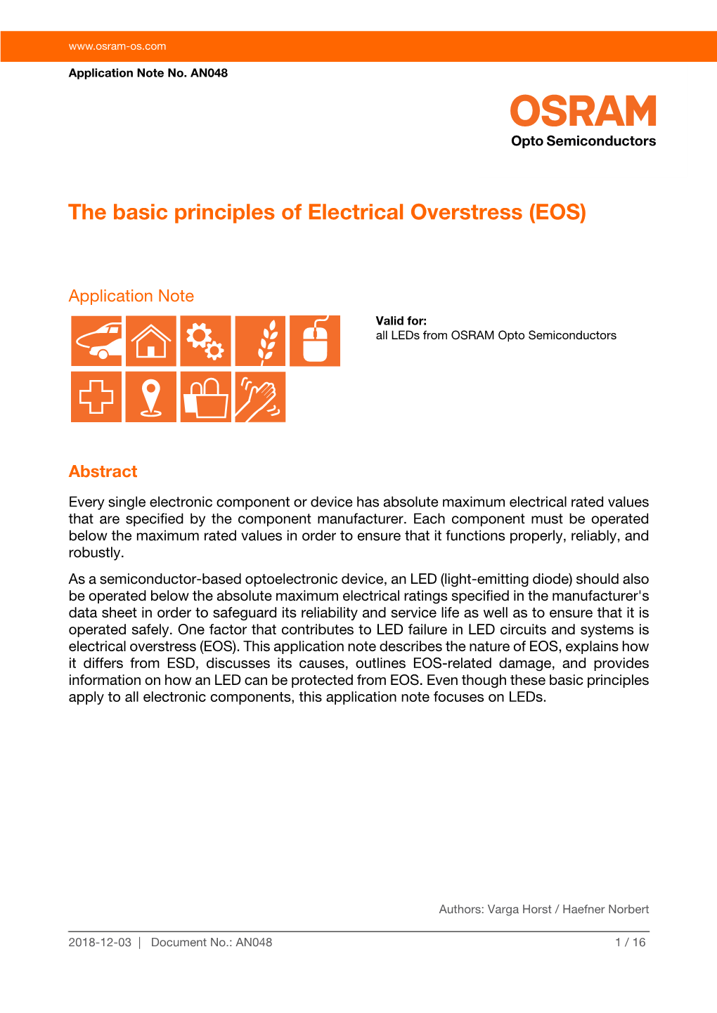 AN048 the Basic Principles of Electrical Overstress (EOS)