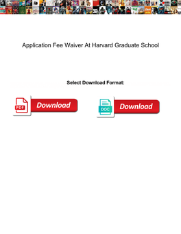 Application Fee Waiver at Harvard Graduate School