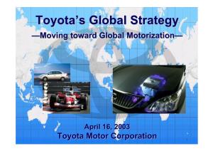 Toyota's Global Strategy