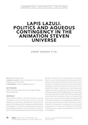 Lapis Lazuli. Politics and Aqueous Contingency in the Animation Steven Universe