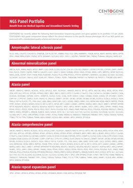 NGS Panel Portfolio Bene T from Our Medical Expertise and Streamlined Genetic Testing