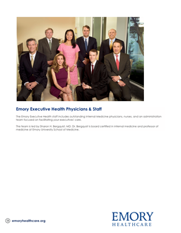 Emory Executive Health Physicians & Staff